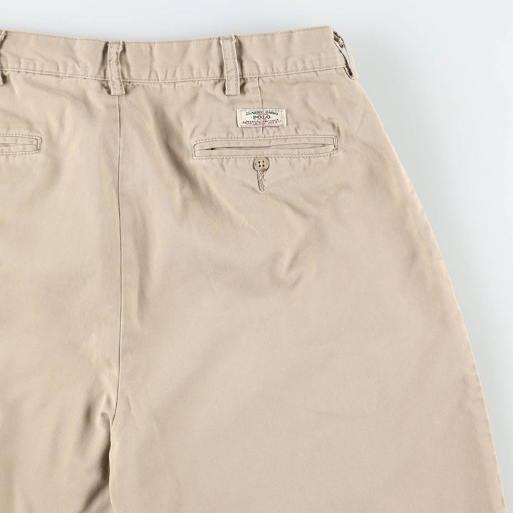 Ralph Lauren POLO by Ralph Lauren TYLER SHORT Two-pleat chino shorts, short pants, men's w35 equivalent cotton Beige type Vintage Second Hand