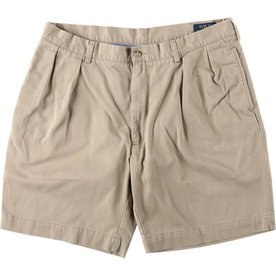 Ralph Lauren POLO RALPH LAUREN CLASSIC FIT PLEATED 9" Two-Pleat Chino Shorts (Men's W37 equivalent) cotton Beige type Vintage Second Hand