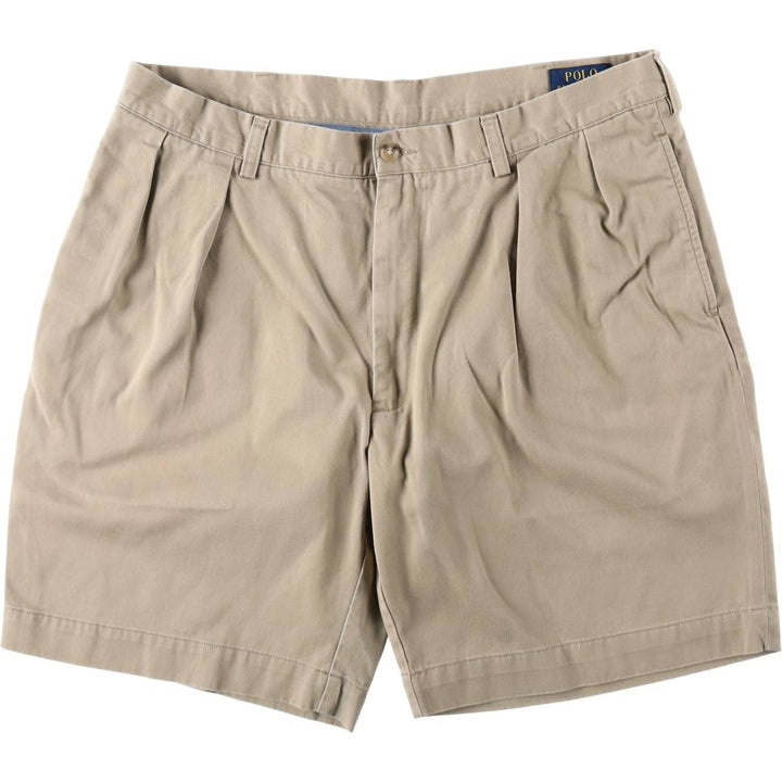 Ralph Lauren POLO RALPH LAUREN CLASSIC FIT PLEATED 9" Two-Pleat Chino Shorts (Men's W37 equivalent) cotton Beige type Vintage Second Hand