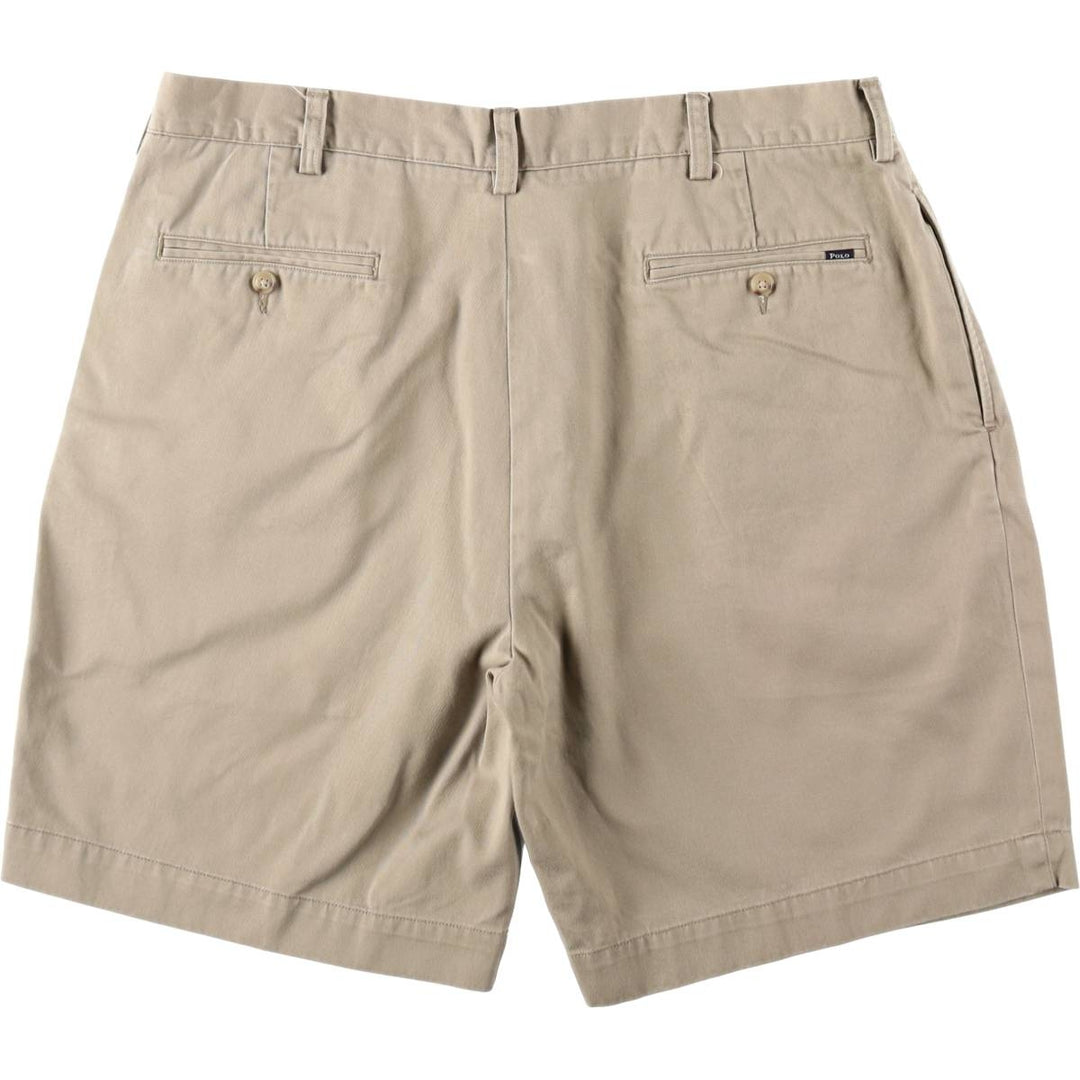 Ralph Lauren POLO RALPH LAUREN CLASSIC FIT PLEATED 9" Two-Pleat Chino Shorts (Men's W37 equivalent) cotton Beige type Vintage Second Hand