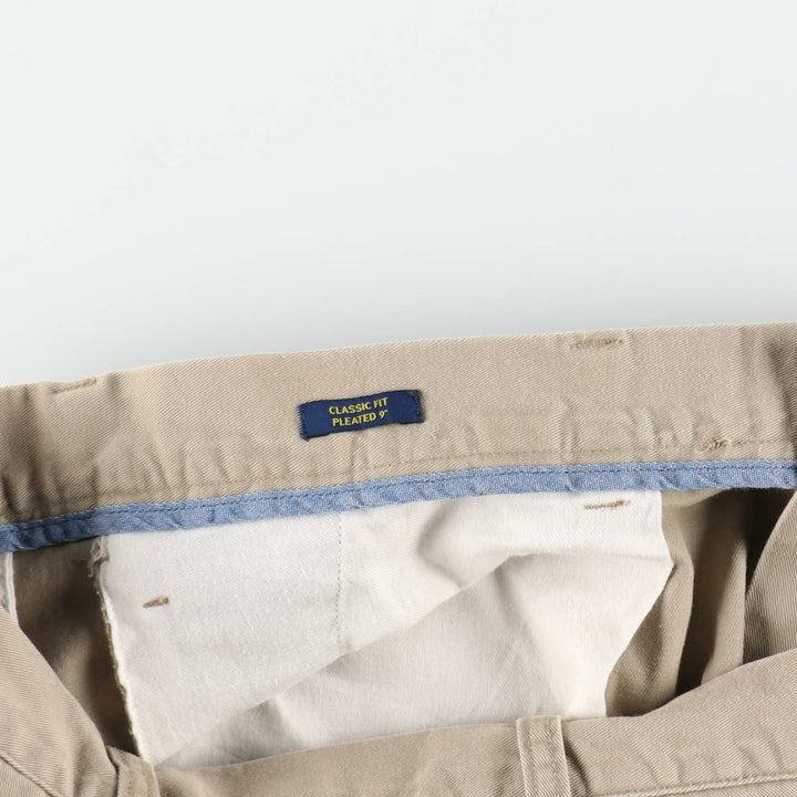 Ralph Lauren POLO RALPH LAUREN CLASSIC FIT PLEATED 9" Two-Pleat Chino Shorts (Men's W37 equivalent) cotton Beige type Vintage Second Hand