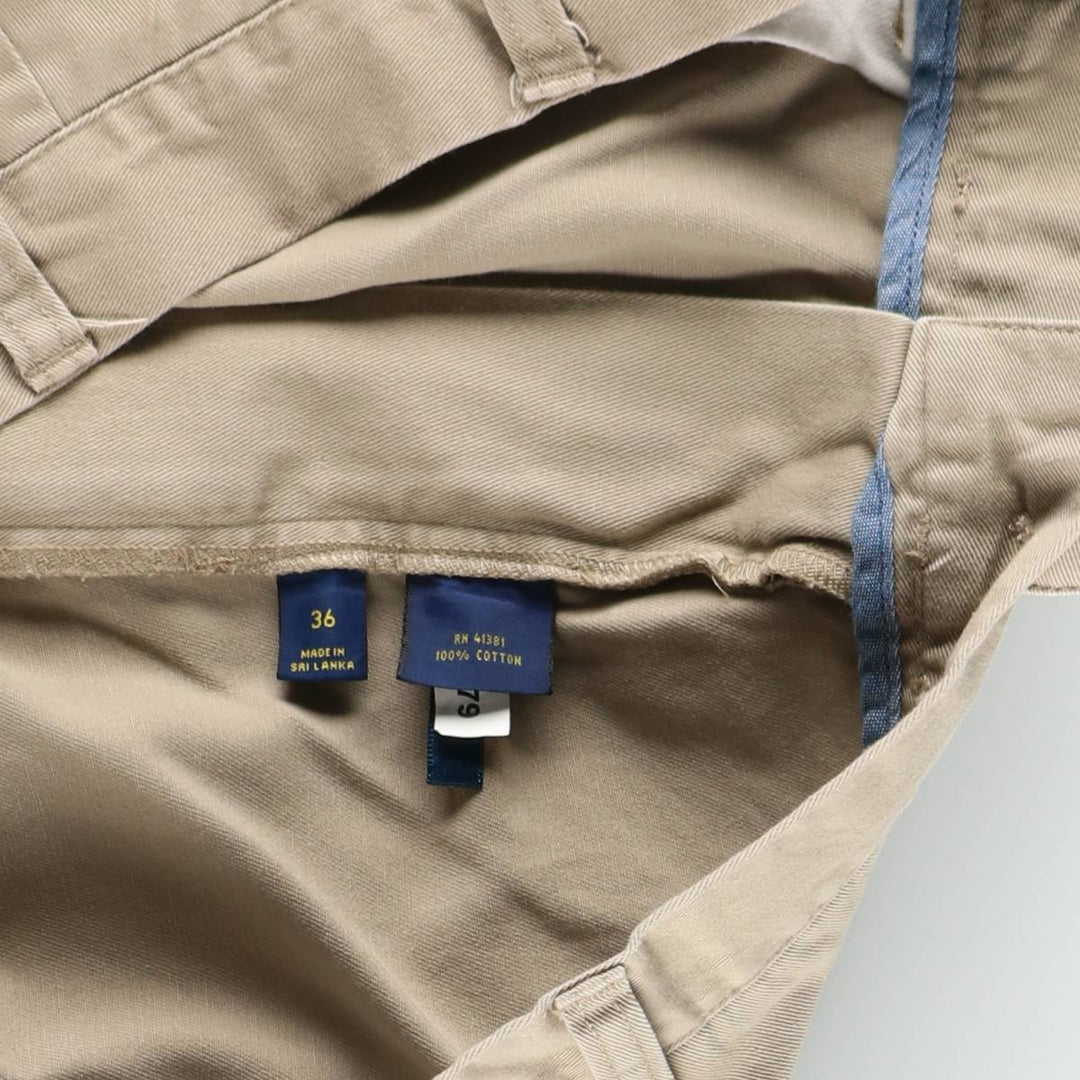 Ralph Lauren POLO RALPH LAUREN CLASSIC FIT PLEATED 9" Two-Pleat Chino Shorts (Men's W37 equivalent) cotton Beige type Vintage Second Hand