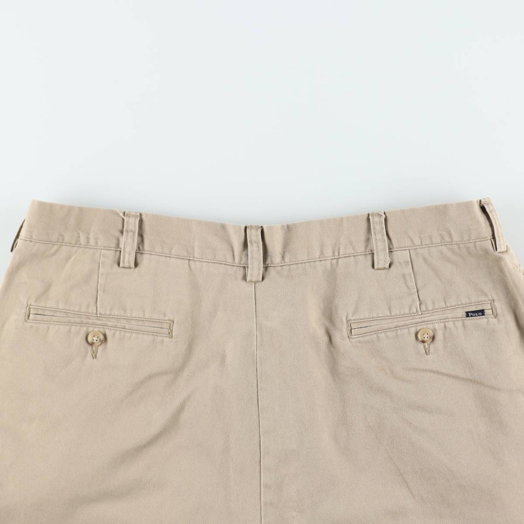 Ralph Lauren POLO RALPH LAUREN CLASSIC FIT PLEATED 9" Two-Pleat Chino Shorts (Men's W37 equivalent) cotton Beige type Vintage Second Hand