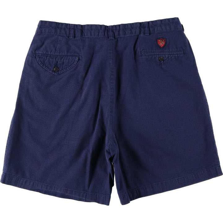 Ralph Lauren POLO GOLF seersucker shorts, men's size W35 (approx.) cotton navy blue type Vintage Second Hand