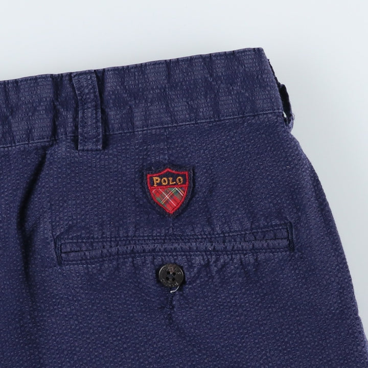 Ralph Lauren POLO GOLF seersucker shorts, men's size W35 (approx.) cotton navy blue type Vintage Second Hand