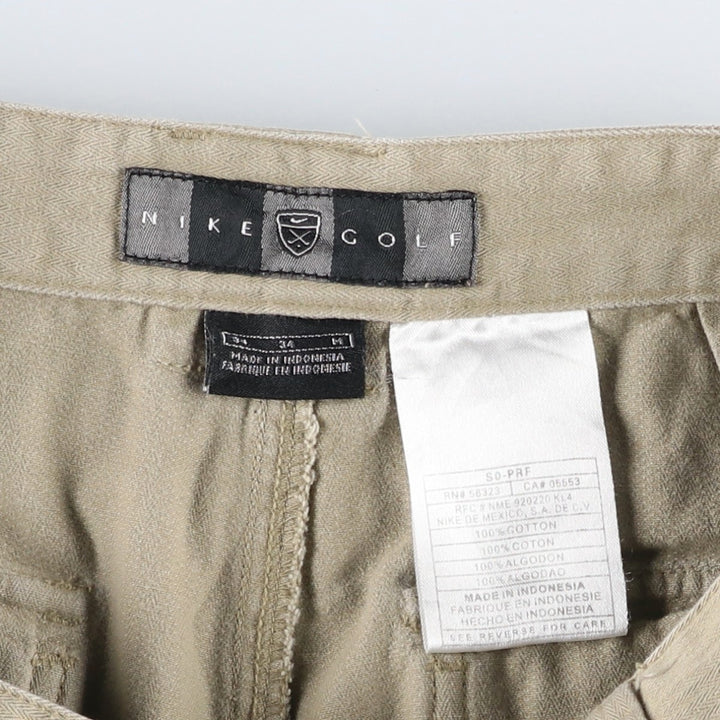 90s-00'S Nike Golf Cotton Shorts, Men's Size W32 (approx.), Vintage cotton Beige type Vintage Second Hand