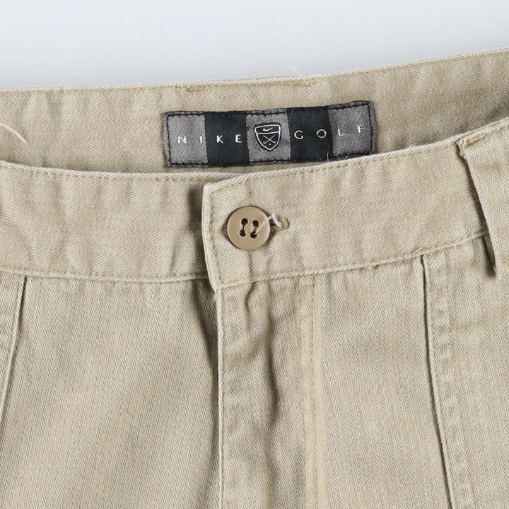 90s-00'S Nike Golf Cotton Shorts, Men's Size W32 (approx.), Vintage cotton Beige type Vintage Second Hand