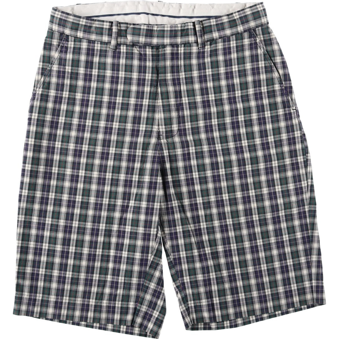Ralph Lauren POLO by Ralph Lauren Check Pattern Cotton Shorts, Men's Size W32 cotton navy blue type Vintage Second Hand