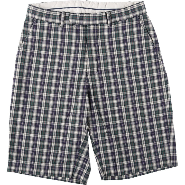 Ralph Lauren POLO by Ralph Lauren Check Pattern Cotton Shorts, Men's Size W32 cotton navy blue type Vintage Second Hand