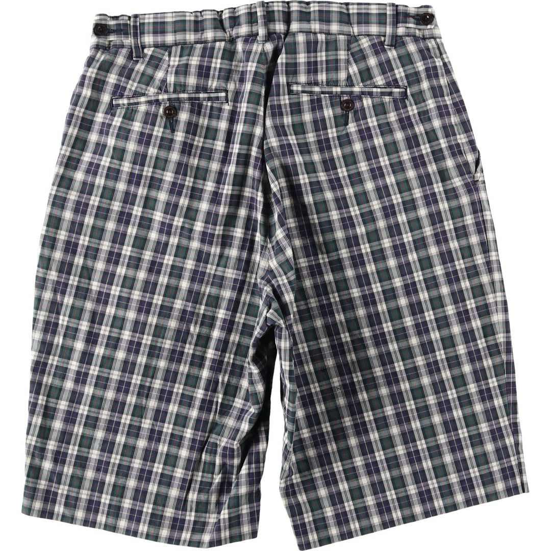 Ralph Lauren POLO by Ralph Lauren Check Pattern Cotton Shorts, Men's Size W32 cotton navy blue type Vintage Second Hand