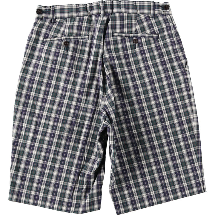 Ralph Lauren POLO by Ralph Lauren Check Pattern Cotton Shorts, Men's Size W32 cotton navy blue type Vintage Second Hand