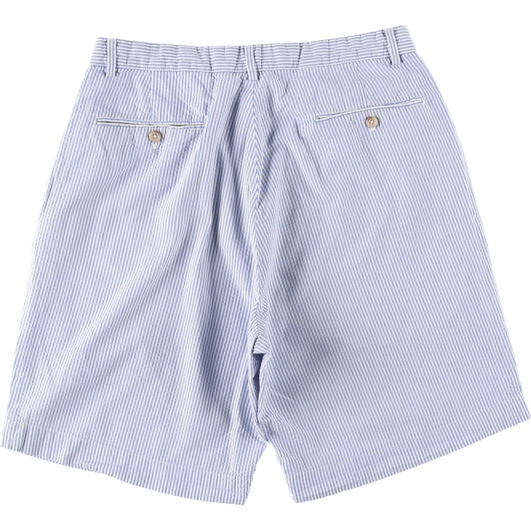 Ralph Lauren POLO by Ralph Lauren Stripe Pattern Seersucker Cotton Shorts, Men's Size W31 (approx.) cotton Blue type light blue Vintage Second Hand
