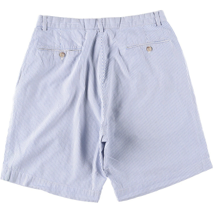 Ralph Lauren POLO by Ralph Lauren Stripe Pattern Seersucker Cotton Shorts, Men's Size W31 (approx.) cotton Blue type light blue Vintage Second Hand