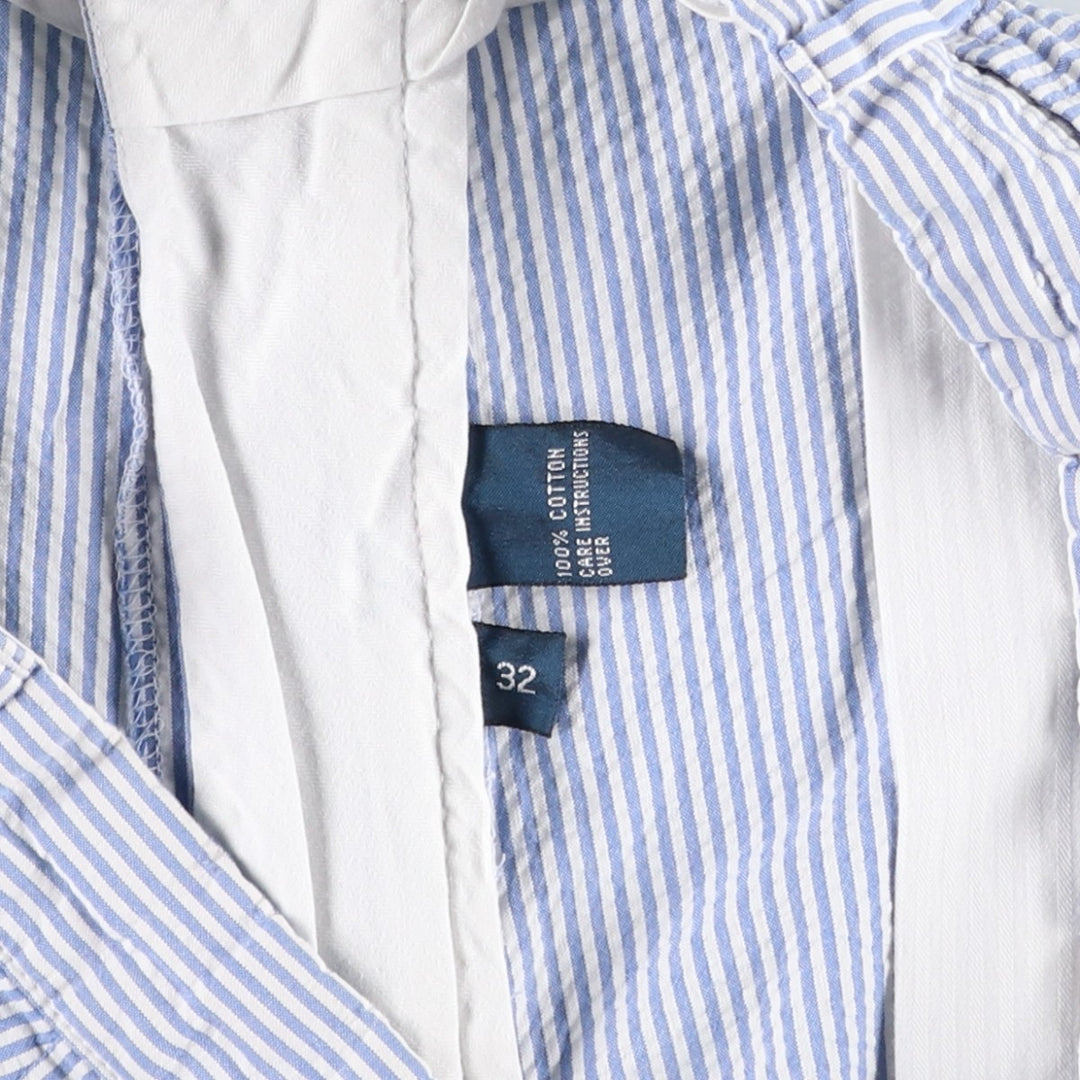 Ralph Lauren POLO by Ralph Lauren Stripe Pattern Seersucker Cotton Shorts, Men's Size W31 (approx.) cotton Blue type light blue Vintage Second Hand
