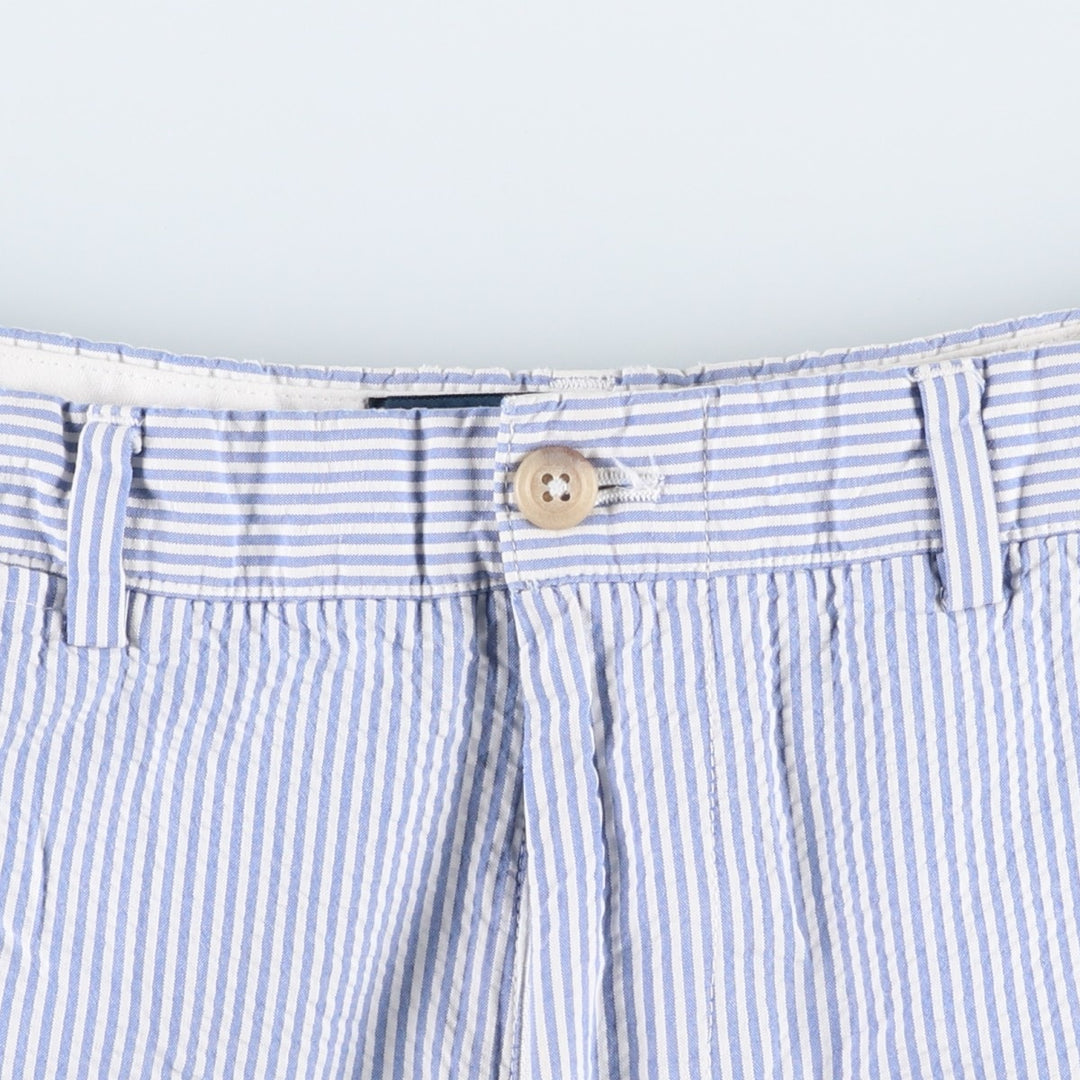 Ralph Lauren POLO by Ralph Lauren Stripe Pattern Seersucker Cotton Shorts, Men's Size W31 (approx.) cotton Blue type light blue Vintage Second Hand