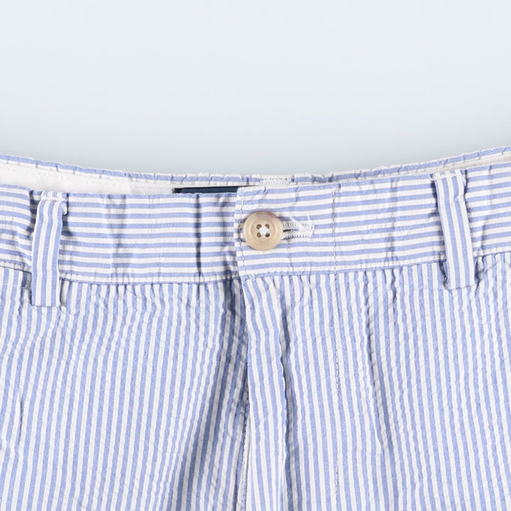 Ralph Lauren POLO by Ralph Lauren Stripe Pattern Seersucker Cotton Shorts, Men's Size W31 (approx.) cotton Blue type light blue Vintage Second Hand