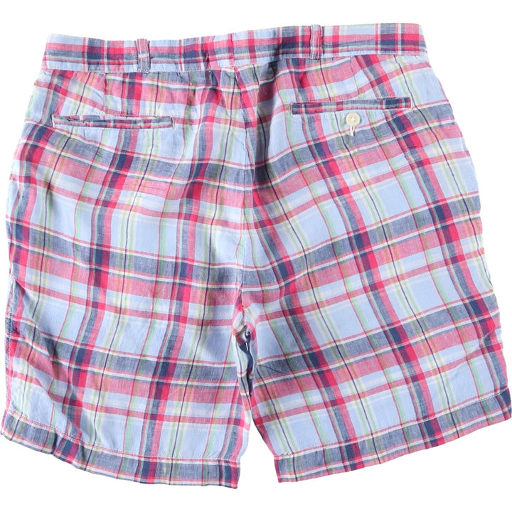 Ralph Lauren POLO by Ralph Lauren Check Pattern Linen Shorts, Men's W35 (approx.) linen multicolor Vintage Second Hand