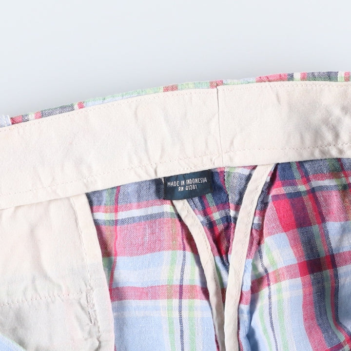 Ralph Lauren POLO by Ralph Lauren Check Pattern Linen Shorts, Men's W35 (approx.) linen multicolor Vintage Second Hand