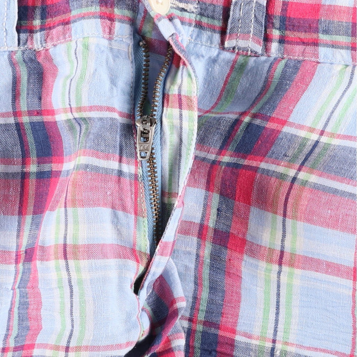 Ralph Lauren POLO by Ralph Lauren Check Pattern Linen Shorts, Men's W35 (approx.) linen multicolor Vintage Second Hand