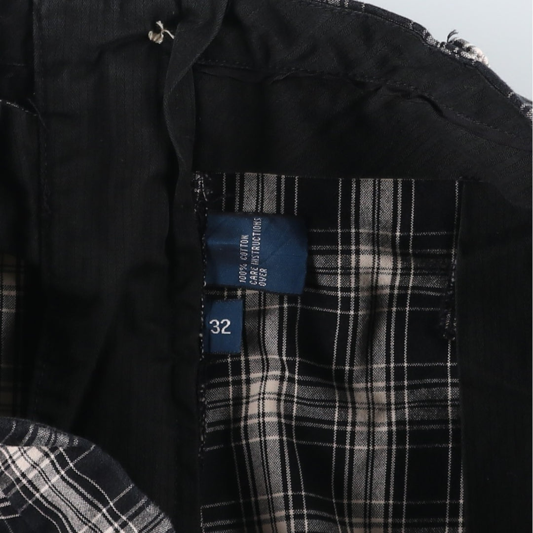 Ralph Lauren POLO by Ralph Lauren Check Pattern Shorts, Men's Size W34 (approx.) cotton black type Vintage Second Hand