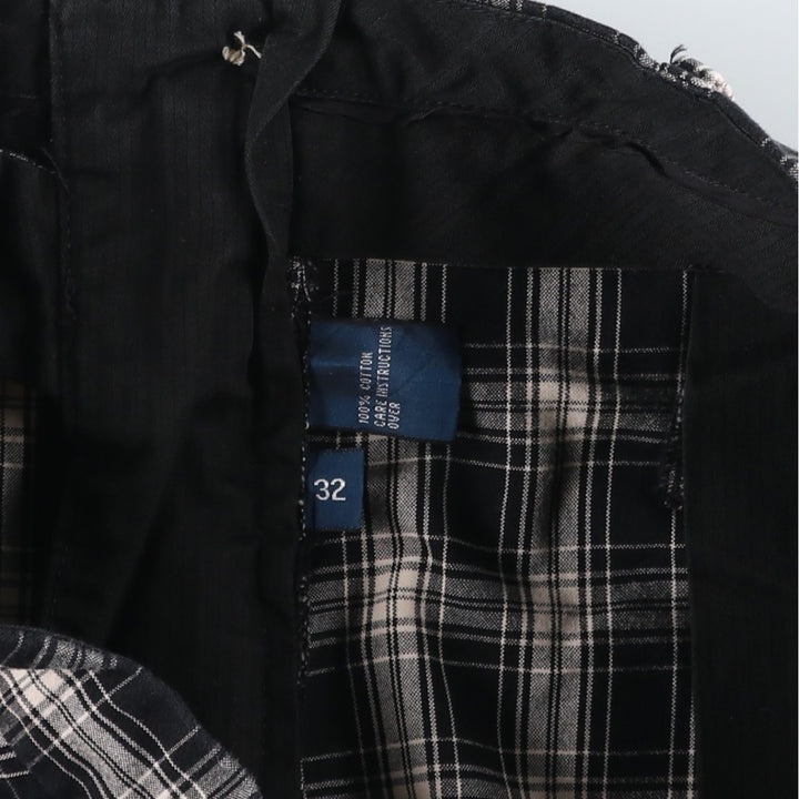 Ralph Lauren POLO by Ralph Lauren Check Pattern Shorts, Men's Size W34 (approx.) cotton black type Vintage Second Hand