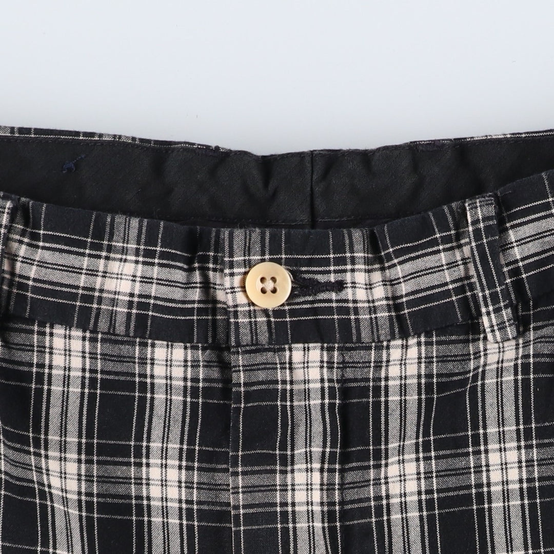 Ralph Lauren POLO by Ralph Lauren Check Pattern Shorts, Men's Size W34 (approx.) cotton black type Vintage Second Hand