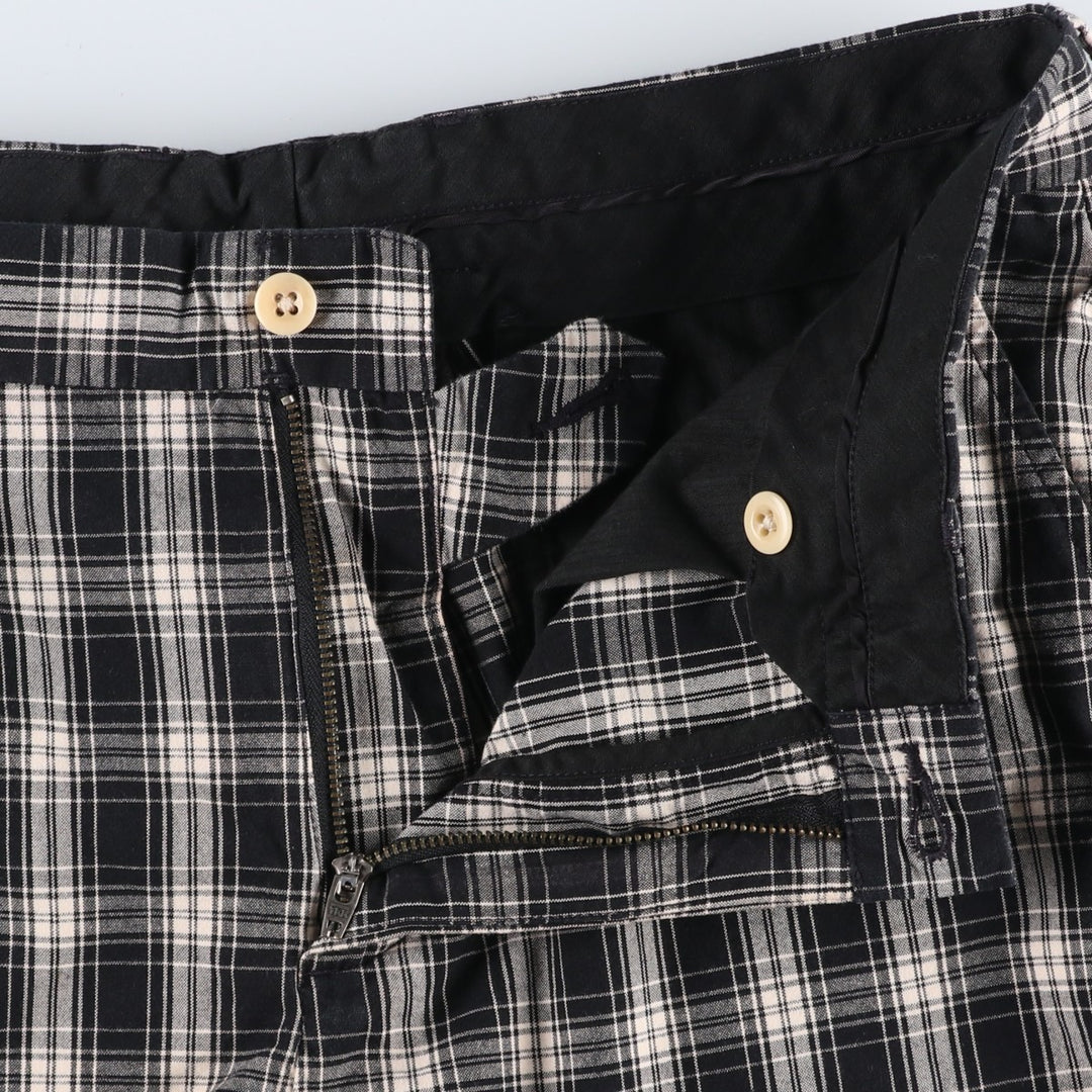 Ralph Lauren POLO by Ralph Lauren Check Pattern Shorts, Men's Size W34 (approx.) cotton black type Vintage Second Hand