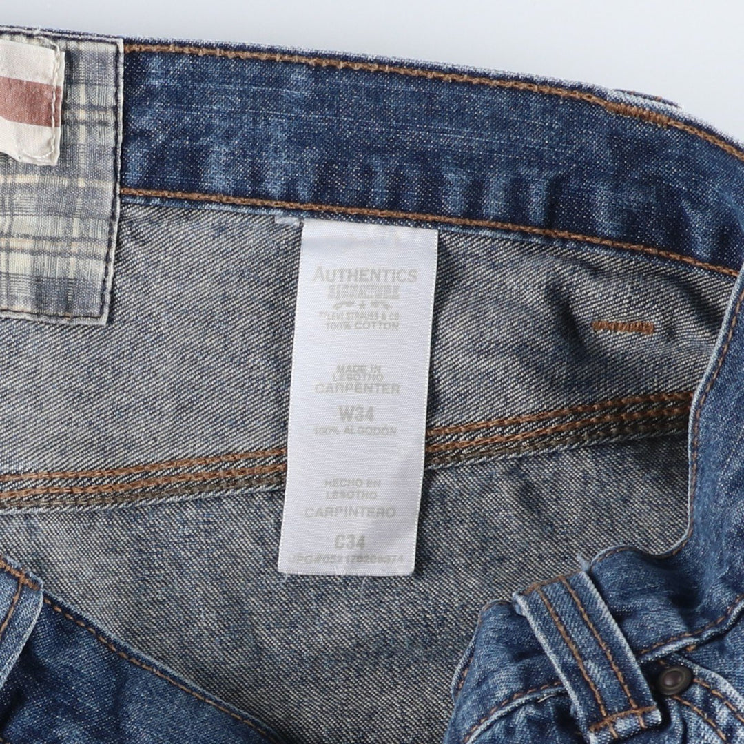 Levi's Signature Denim Painter Shorts, Men's Size W35 (approx.) cotton blue type Vintage Second Hand