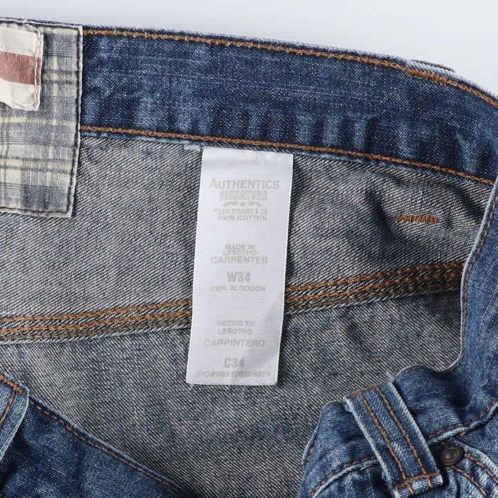 Levi's Signature Denim Painter Shorts, Men's Size W35 (approx.) cotton blue type Vintage Second Hand