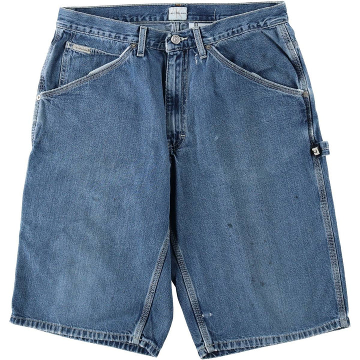 90s-00'S Calvin Klein Jeans Denim Painter Shorts, Men's Size W34 (approx.), Vintage cotton blue type Vintage Second Hand
