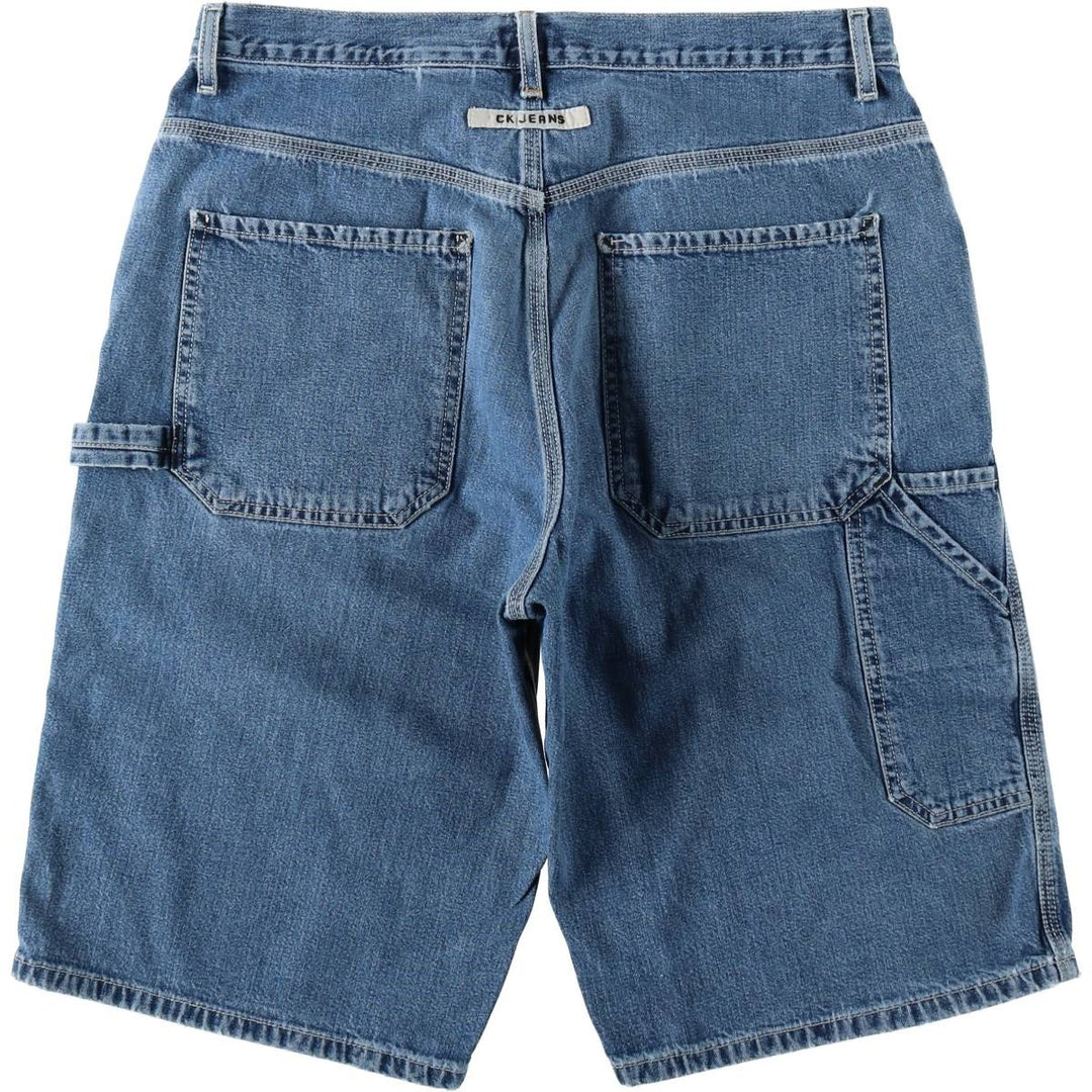 90s-00'S Calvin Klein Jeans Denim Painter Shorts, Men's Size W34 (approx.), Vintage cotton blue type Vintage Second Hand