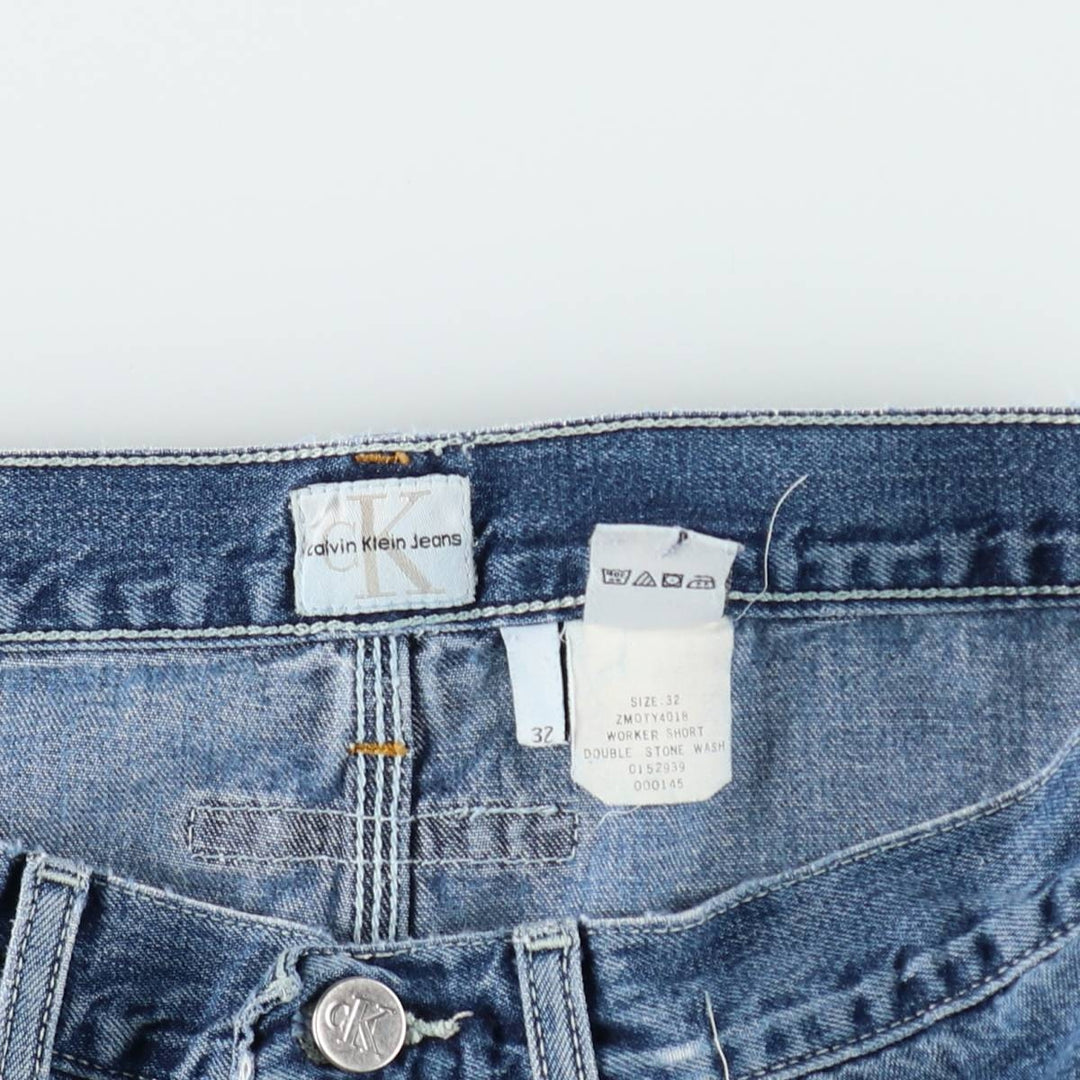 90s-00'S Calvin Klein Jeans Denim Painter Shorts, Men's Size W34 (approx.), Vintage cotton blue type Vintage Second Hand