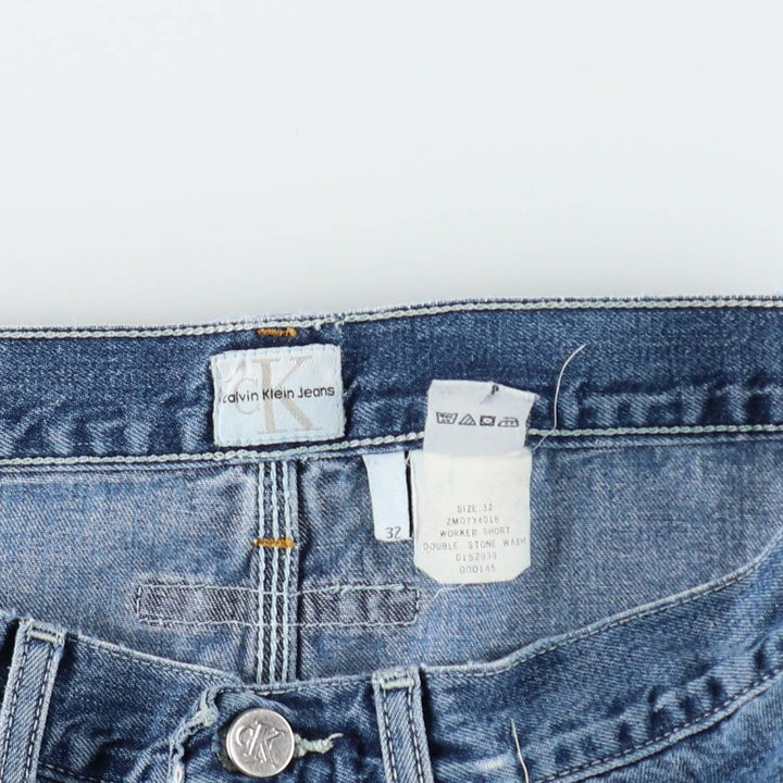 90s-00'S Calvin Klein Jeans Denim Painter Shorts, Men's Size W34 (approx.), Vintage cotton blue type Vintage Second Hand