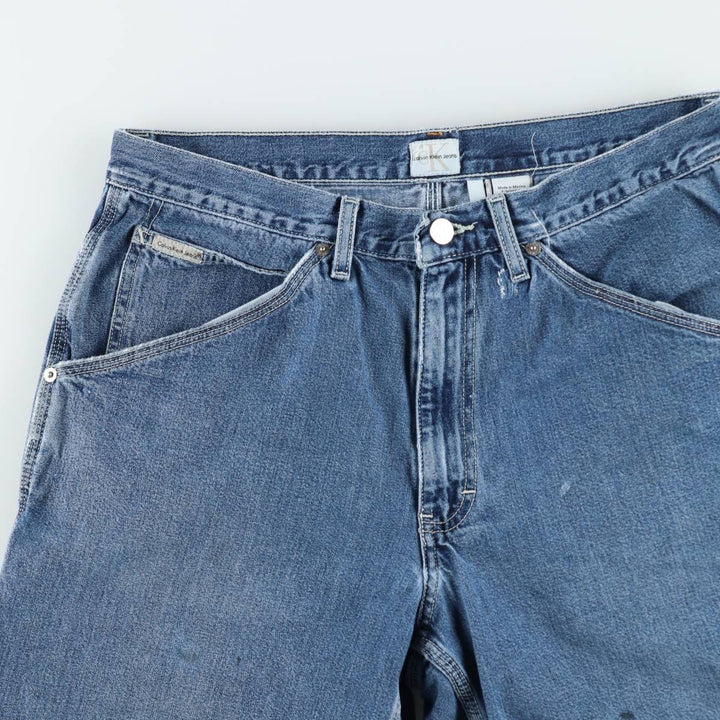 90s-00'S Calvin Klein Jeans Denim Painter Shorts, Men's Size W34 (approx.), Vintage cotton blue type Vintage Second Hand