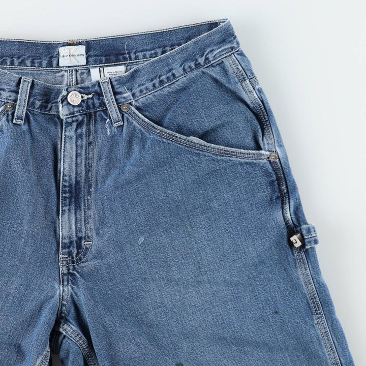 90s-00'S Calvin Klein Jeans Denim Painter Shorts, Men's Size W34 (approx.), Vintage cotton blue type Vintage Second Hand