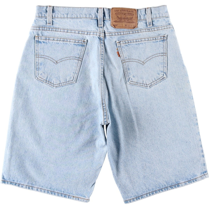 90'S Levi's 550-0234 Orange Tab Denim Shorts, Half Pants, Made in USA, Men's W32 (approx.), Vintage cotton Blue type light blue Vintage Second Hand