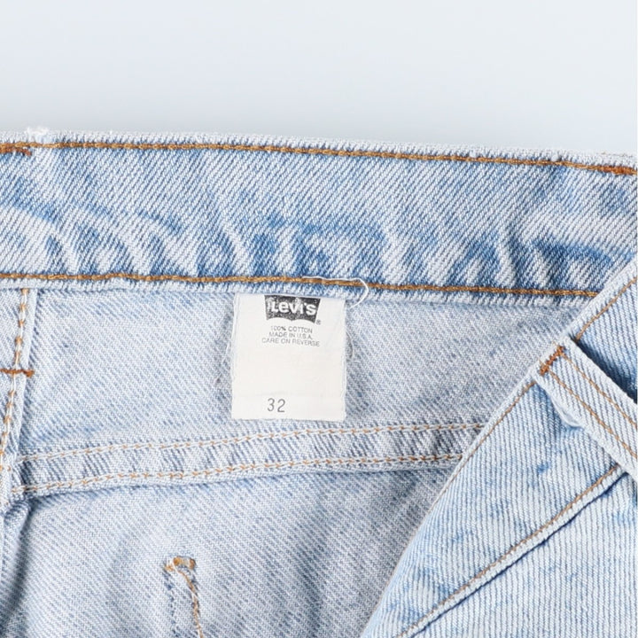 90'S Levi's 550-0234 Orange Tab Denim Shorts, Half Pants, Made in USA, Men's W32 (approx.), Vintage cotton Blue type light blue Vintage Second Hand
