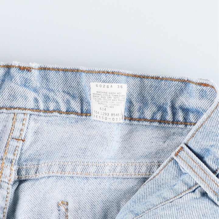 90'S Levi's 550-0234 Orange Tab Denim Shorts, Half Pants, Made in USA, Men's W32 (approx.), Vintage cotton Blue type light blue Vintage Second Hand