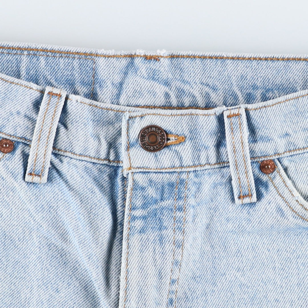 90'S Levi's 550-0234 Orange Tab Denim Shorts, Half Pants, Made in USA, Men's W32 (approx.), Vintage cotton Blue type light blue Vintage Second Hand