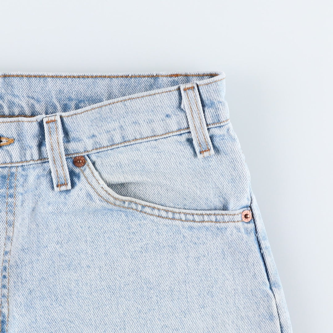 90'S Levi's 550-0234 Orange Tab Denim Shorts, Half Pants, Made in USA, Men's W32 (approx.), Vintage cotton Blue type light blue Vintage Second Hand