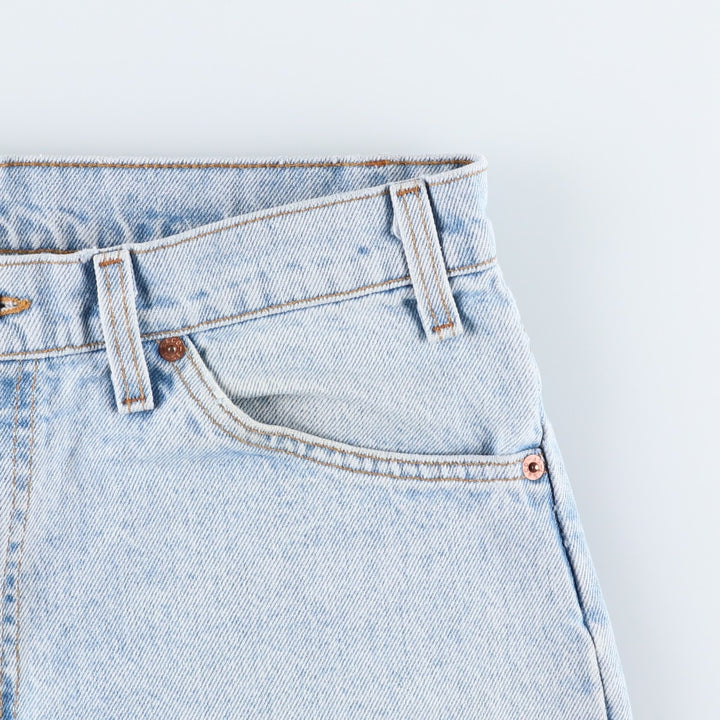 90'S Levi's 550-0234 Orange Tab Denim Shorts, Half Pants, Made in USA, Men's W32 (approx.), Vintage cotton Blue type light blue Vintage Second Hand