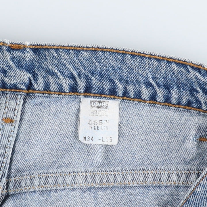 1990'S Levi's 565-1714 Wide Leg Denim Shorts, Made in USA, Men's Size W34 (approx.), Vintage. cotton blue type Vintage Second Hand