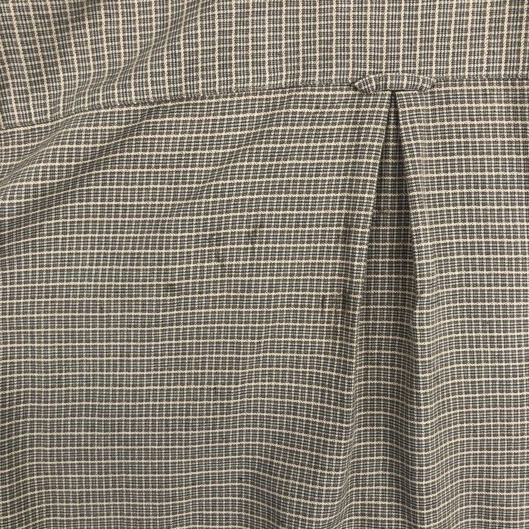 90s-00'S Columbia Short-Sleeve Cotton Check Shirt, Boxy Shirt, Men's Size M (Equivalent), Vintage cotton Khaki type beige Vintage Second Hand