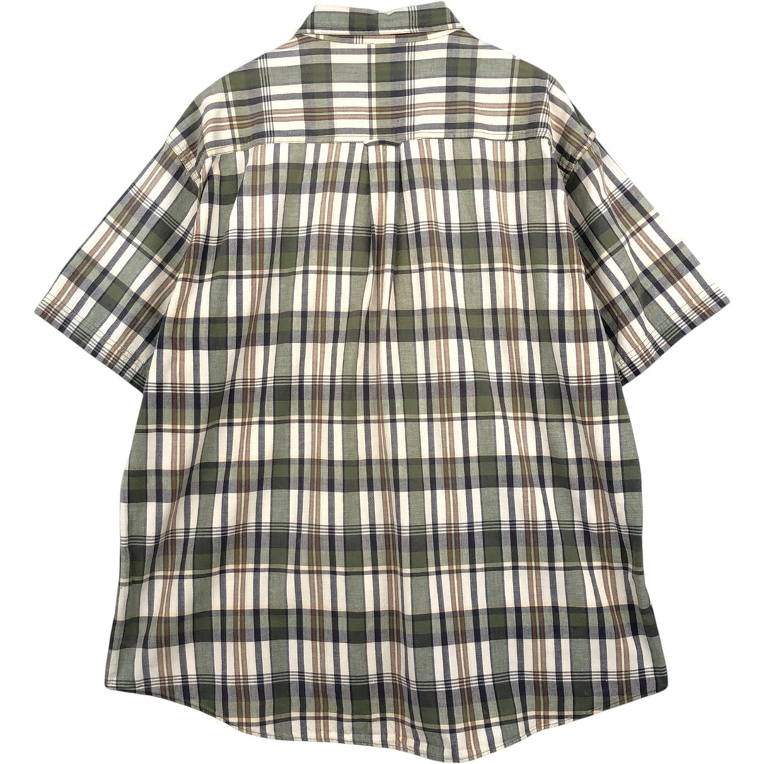 2000'S Woolrich Short-Sleeve Cotton Check Shirt, Men's Size XL (approx.) unclear ivory Vintage Second Hand