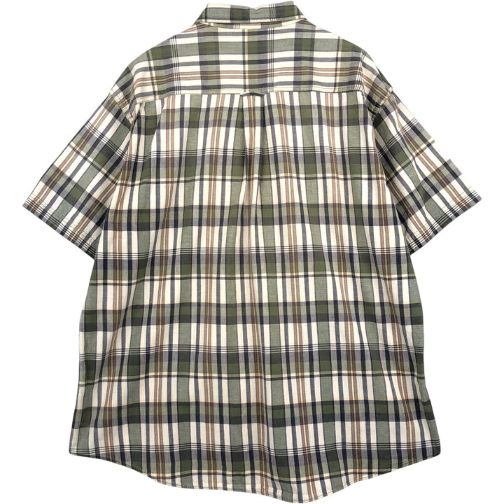 2000'S Woolrich Short-Sleeve Cotton Check Shirt, Men's Size XL (approx.) unclear ivory Vintage Second Hand