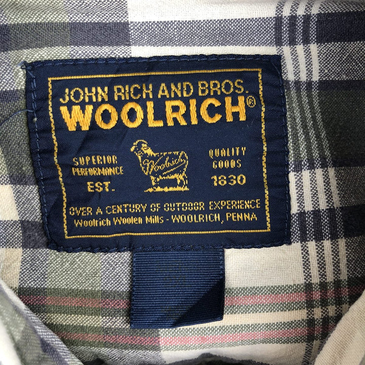 2000'S Woolrich Short-Sleeve Cotton Check Shirt, Men's Size XL (approx.) unclear ivory Vintage Second Hand