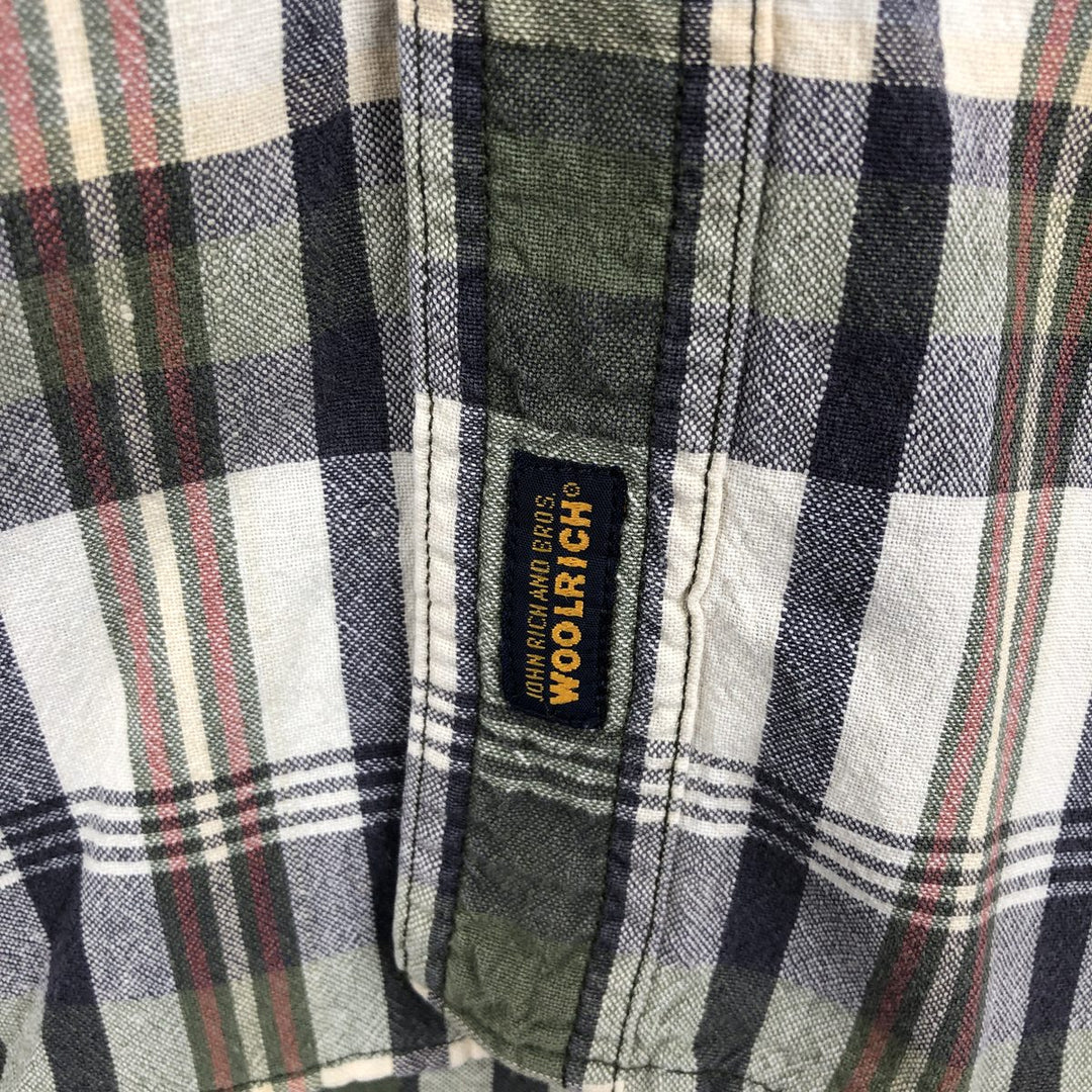 2000'S Woolrich Short-Sleeve Cotton Check Shirt, Men's Size XL (approx.) unclear ivory Vintage Second Hand