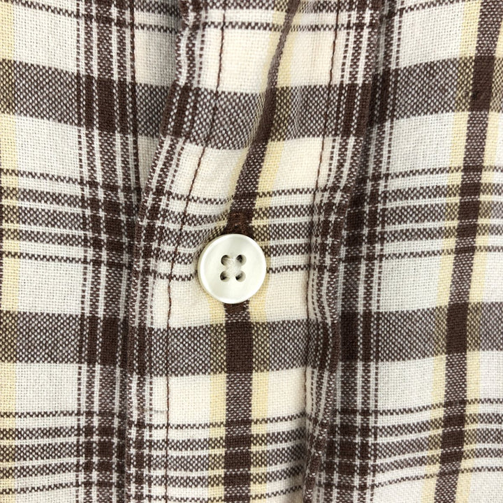 90s~00'S Timberland short sleeve button down check shirt men's size L vintage cotton unbleached Vintage Second Hand