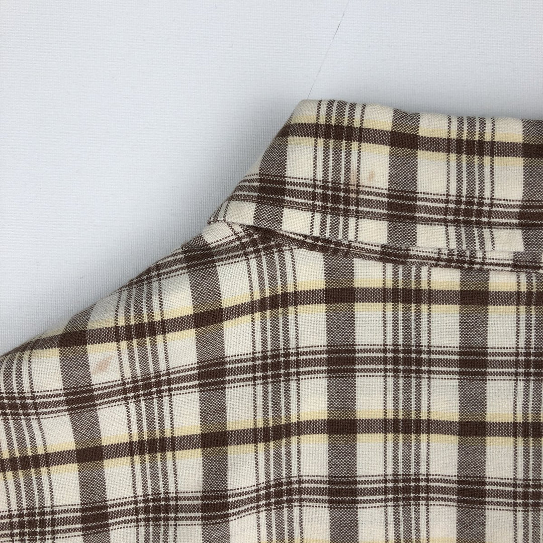 90s~00'S Timberland short sleeve button down check shirt men's size L vintage cotton unbleached Vintage Second Hand