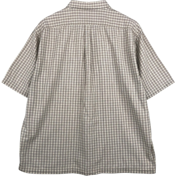 90s-00'S Calvin Klein Jeans Short-Sleeve Cotton Check Shirt, Boxy Shirt, Men's Size XL (Equivalent), Vintage cotton pale white type Vintage Second Hand